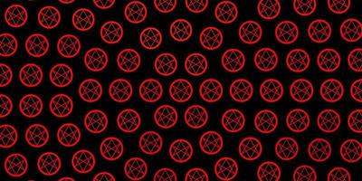 Dark Red vector pattern with magic elements.