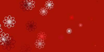 Light Red vector natural artwork with flowers.