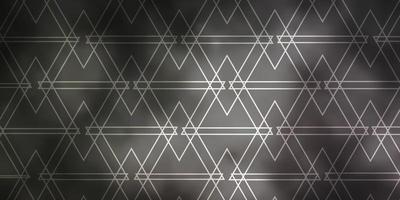 textura de vector gris claro con líneas, triángulos.