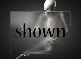 shown word on glass and skeleton photo