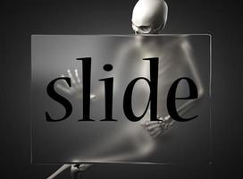 slide word on glass and skeleton photo