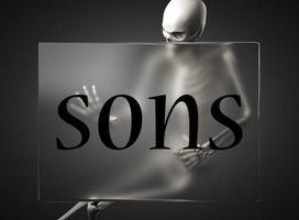 sons word on glass and skeleton photo