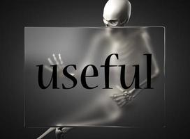 useful word on glass and skeleton photo