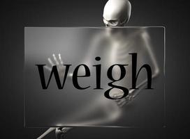 weigh word on glass and skeleton photo
