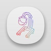 Patient lift app icon. Physically disabled people lifter device. Transferring immobile hospital patient. UI UX user interface. Web or mobile applications. Vector isolated illustrations