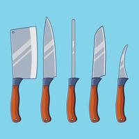 Knife set of 5 vector