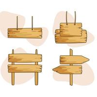 plantilla de vector de tablero de letrero de madera