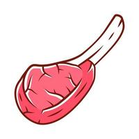 icono de color de bistec tomahawk. carne de carnicero. producción y venta de carne. Filete de ternera. costilla de cerdo. fuente de proteína negocio de carnicería. ilustración vectorial aislada vector