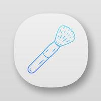 Powder brush, cosmetic equipment app icon. UI UX user interface. Web or mobile application. Professional makeup artist tool vector isolated illustration. Beauty salon accessory, foundation tassel