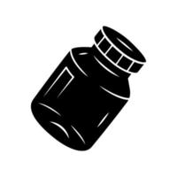 Refillable spice jar glyph icon. Reusable container for pepper, salt. Eco-friendly glassware, mason jar. Silhouette symbol. Negative space. Vector isolated illustration