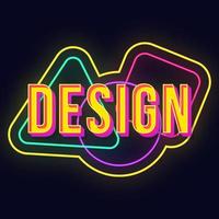 Design vintage 3d vector lettering. Retro bold font. Pop art stylized text. Old school style letters. 90s, 80s poster, banner, signboard typography. Dark blue neon light shapes color background