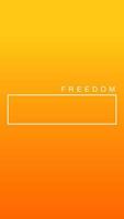Freedom social media story duotone template. Gradient yellow advertising web banner with text, promotion content layout. Modern vibrant mobile app design. Blending orange color with frame mockup