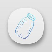 Glass jars app icon. Empty can. Food conservation. Homemade jam, marmalade storage. Canning jar. Preserve glassware. UI UX user interface. Web or mobile applications. Vector isolated illustration