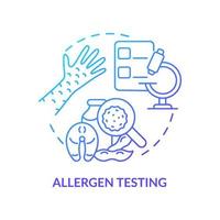 Allergen testing blue gradient concept icon. Analysis service abstract idea thin line illustration. Allergy-causing substance evaluating. Isolated outline drawing. Myriad Pro-Bold font used vector