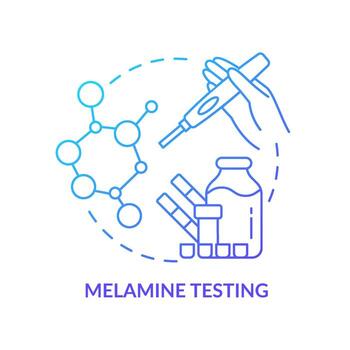 Melamine testing blue gradient concept icon. Nutritional analysis abstract idea thin line illustration. Detect melamine poison in milk. Isolated outline drawing. Myriad Pro-Bold font used vector