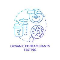 Organic contaminants testing blue gradient concept icon. Analysis service abstract idea thin line illustration. Chemical compounds. Isolated outline drawing. Myriad Pro-Bold font used vector