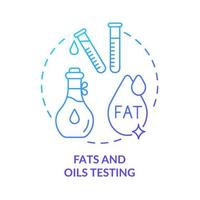 Fats and oils testing blue gradient concept icon. Food manufacturer abstract idea thin line illustration. Measuring oxidation state. Isolated outline drawing. Myriad Pro-Bold font used vector