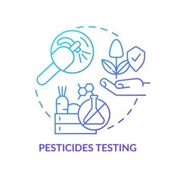 Pesticides testing blue gradient concept icon. Food testing service abstract idea thin line illustration. Detecting toxic substances. Isolated outline drawing. Myriad Pro-Bold font used vector