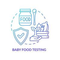 Baby food testing blue gradient concept icon. Expertise in food market abstract idea thin line illustration. Detecting heavy metals. Isolated outline drawing. Myriad Pro-Bold font used vector