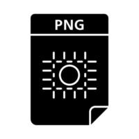 PNG file glyph icon. Image file format. Raster graphic document. Silhouette symbol. Negative space. Vector isolated illustration