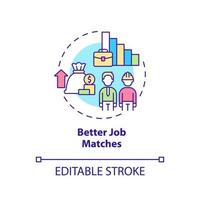 Better job matches concept icon. Legalizing unauthorized immigrants positive impact abstract idea thin line illustration. Isolated outline drawing. Editable stroke. Arial, Myriad Pro-Bold fonts used