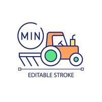 Minimizing mechanical soil processing RGB color icon. Ecological friendly agriculture. Farming trends. Isolated vector illustration. Simple filled line drawing. Editable stroke. Arial font used
