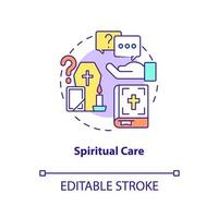 Spiritual care concept icon. Bereavement support. Cope with grief. Hospice service abstract idea thin line illustration. Isolated outline drawing. Editable stroke. Arial, Myriad Pro-Bold fonts used vector