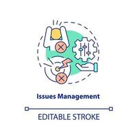 Issues management concept icon. Solving problem. Palliative care stage abstract idea thin line illustration. Isolated outline drawing. Editable stroke. Arial, Myriad Pro-Bold fonts used vector