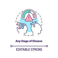 Any stage of disease concept icon. Characteristic of palliative care abstract idea thin line illustration. Isolated outline drawing. Editable stroke. Arial, Myriad Pro-Bold fonts used vector