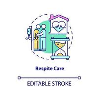 Respite care concept icon. Short-term assistance. Hospice service for patient abstract idea thin line illustration. Isolated outline drawing. Editable stroke. Arial, Myriad Pro-Bold fonts used vector