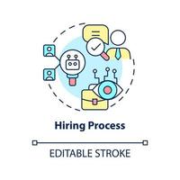 Hiring process concept icon. Recruitment. Examples of automation in business abstract idea thin line illustration. Isolated outline drawing. Editable stroke. Arial, Myriad Pro-Bold fonts used vector