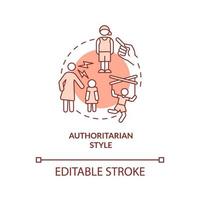 Authoritarian style terracotta concept icon. Strict parent abstract idea thin line illustration. Parenting style. Isolated outline drawing. Editable stroke. Arial, Myriad Pro-Bold fonts used