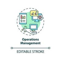 Operations management concept icon. Examples of automation in business abstract idea thin line illustration. Isolated outline drawing. Editable stroke. Arial, Myriad Pro-Bold fonts used vector