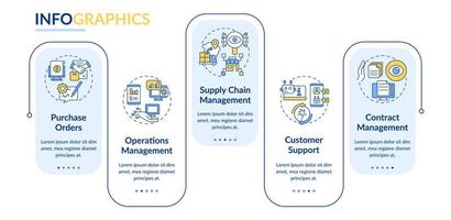 Automation in business rectangle infographic template. Autonomous tasks. Data visualization with 5 steps. Process timeline info chart. Workflow layout with line icons. Lato-Bold, Regular fonts used vector