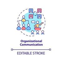 Organizational communication concept icon. Business conversation type abstract idea thin line illustration. Team meeting. Isolated outline drawing. Editable stroke.  vector