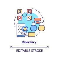 Relevancy concept icon. Exchange relevant information abstract idea thin line illustration. Professional communication. Isolated outline drawing. Editable stroke. Arial, Myriad Pro-Bold fonts used vector