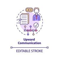 Upward communication concept icon. Direct interaction with upper management abstract idea thin line illustration. Isolated outline drawing. Editable stroke. Arial, Myriad Pro-Bold fonts used vector