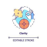 Clarity concept icon. Business communication essential abstract idea thin line illustration. Easy-to-understand message. Isolated outline drawing. Editable stroke. Arial, Myriad Pro-Bold fonts used vector