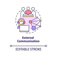 External communication concept icon. Cooperating with people outside organization abstract idea thin line illustration. Isolated outline drawing. Editable stroke. Arial, Myriad Pro-Bold fonts used