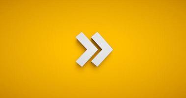 Forward symbol, forward. Next song or forward. 3D with yellow background photo