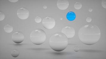 Many balls are white but only one is blue. photo