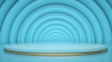 Podium and stage scene, abstract blue podium stage shape. Stage for product on the podium scene photo