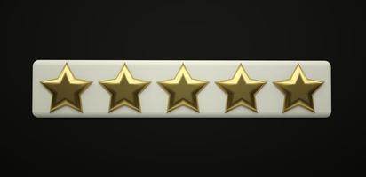 Customer 3D five star product review flat icon for apps and websites photo