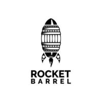 rocket  and barrel creative logo design inspiration, Design element for logo, poster, card, banner, emblem, t shirt. Vector illustration