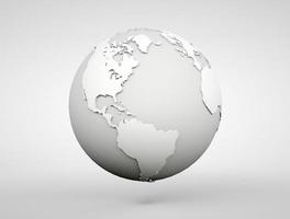 globo 3d. mapa del mundo de la tierra. comunicación digital global moderna esfera realista planeta. foto