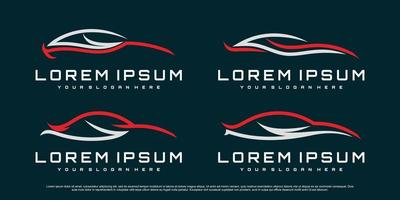 Set of automotive car logo design template with creative concept Premium Vector