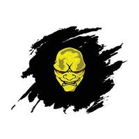 yellow head devil with abstract black background.eps vector