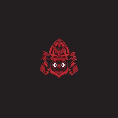 samurai owl mascot vector logo.eps
