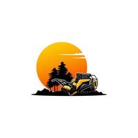 forestry mulching machine illustration vector