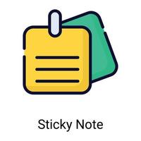 sticky notes color line icon isolated on white background vector